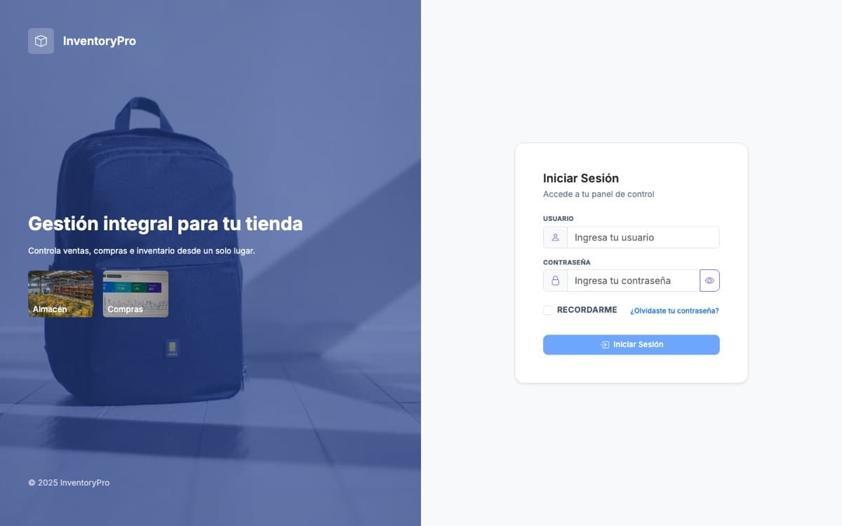 Punto de venta e inventario · Shop Integra